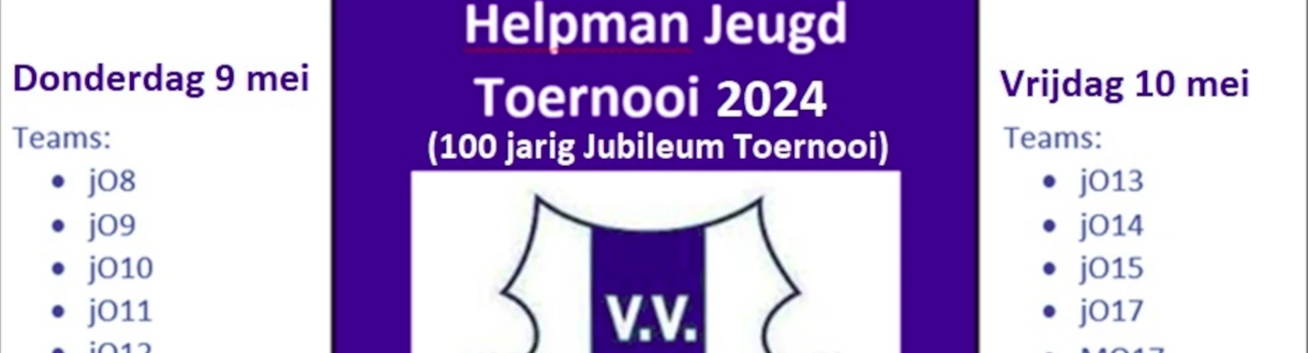 Banner - Helpman jeugdtoernooi 2024 - vv Helpman - Haren Gn