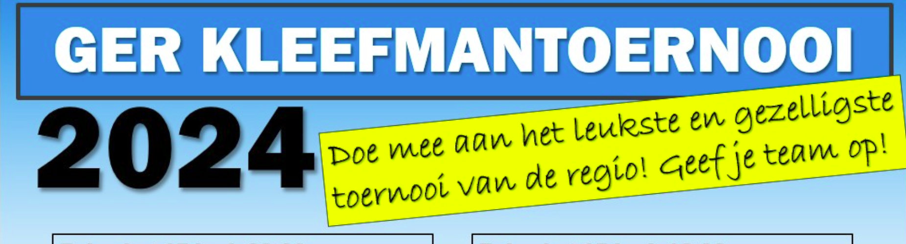 Banner - Ger Kleefmantoernooi - vv SJS - Stadskanaal