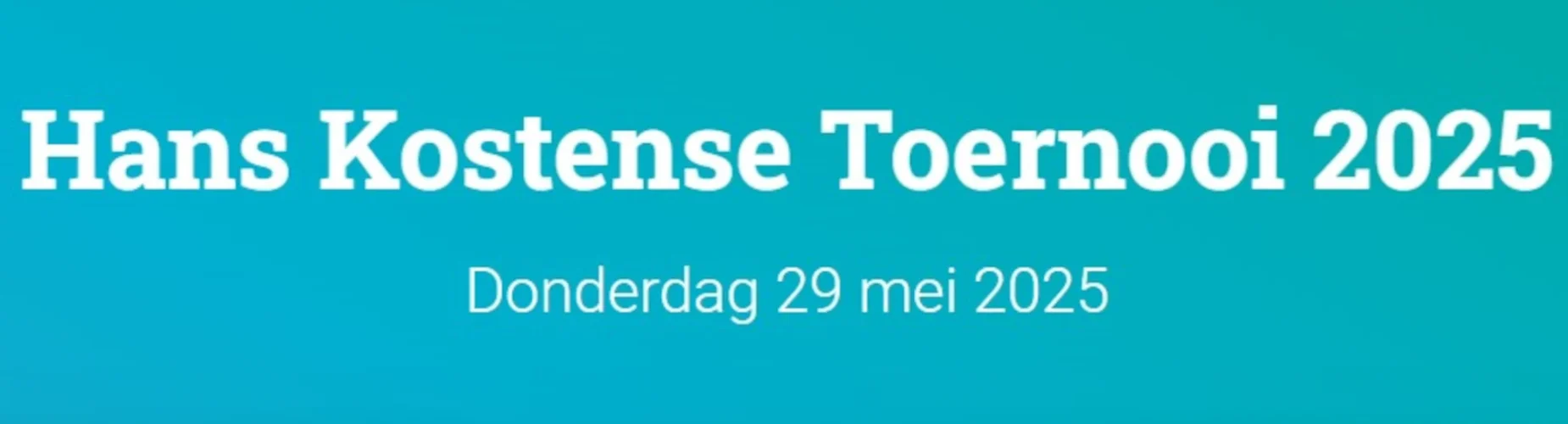 Banner - Hans Kostense Toernooi 2025 - zvv Pelikaan - Zwijndrecht